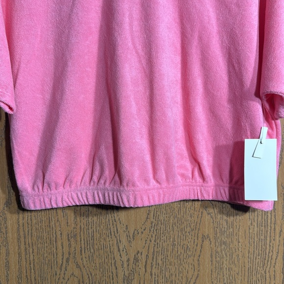 NEW Juicy Couture Pink Terry Cloth Short Dolman Sleeve Crop Top Size XL - Picture 10 of 13